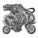 mechanical jaguar tattoo design idea