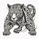 mechanical jaguar tattoo design idea