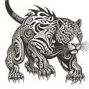 mechanical jaguar tattoo design idea