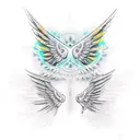 eye providence triangle with large wings  tattoo design idea