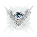 eye providence triangle with large wings  tattoo design idea