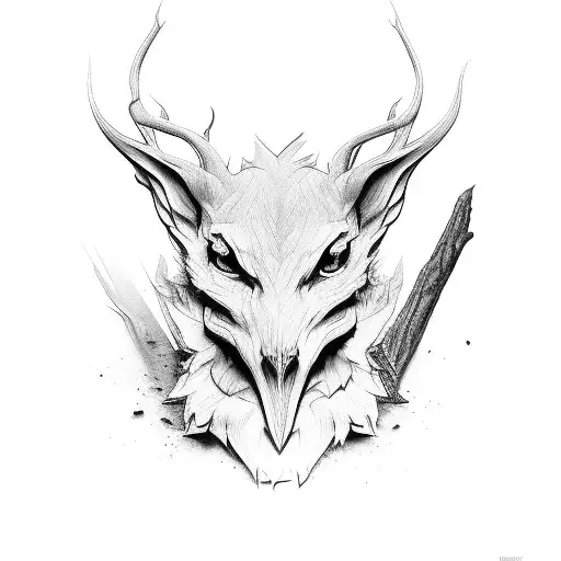 wood elf tattoo design idea