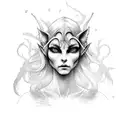 wood elf tattoo design idea