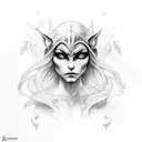 wood elf tattoo design idea