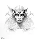 wood elf tattoo design idea