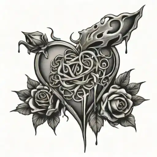 Love and pain hurt torture tattoo design idea