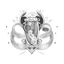 A tattoo design incorporating beer elements in blackwork style. tattoo design idea