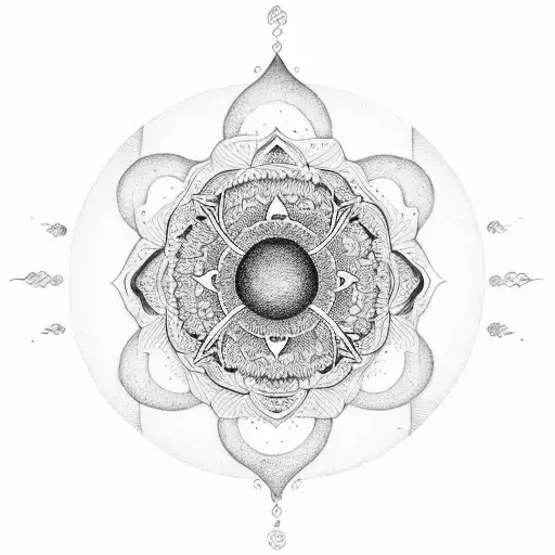 mandala yin yang tattoo design idea