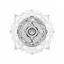 mandala with a yin yang tattoo design idea