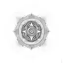 mandala with a yin yang on the center tattoo design idea