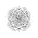 mandala with a yin yang on the center tattoo design idea