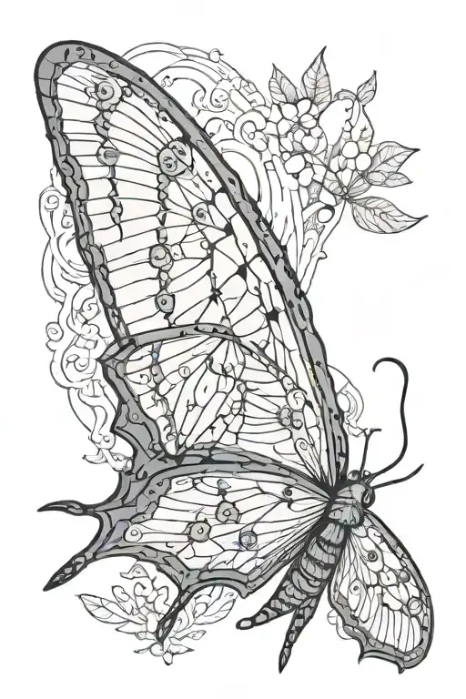 gothic lunar moth singular  tattoo design idea