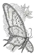 gothic lunar moth singular  tattoo design idea