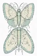 gothic lunar moth singular  tattoo design idea