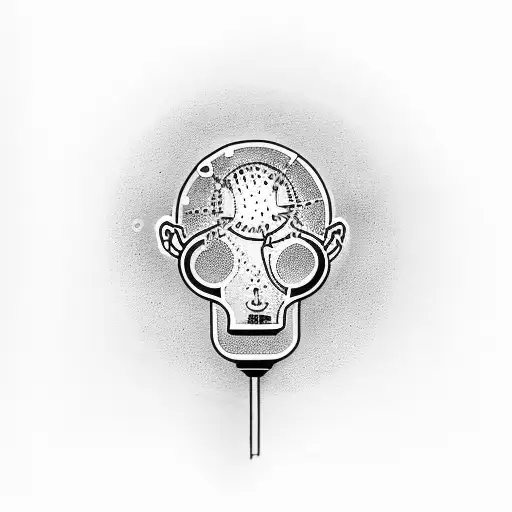 light bulb head tattoo design idea