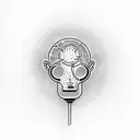 light bulb head tattoo design idea