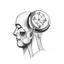 light bulb head tattoo design idea