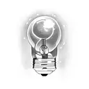 light bulb head tattoo design idea