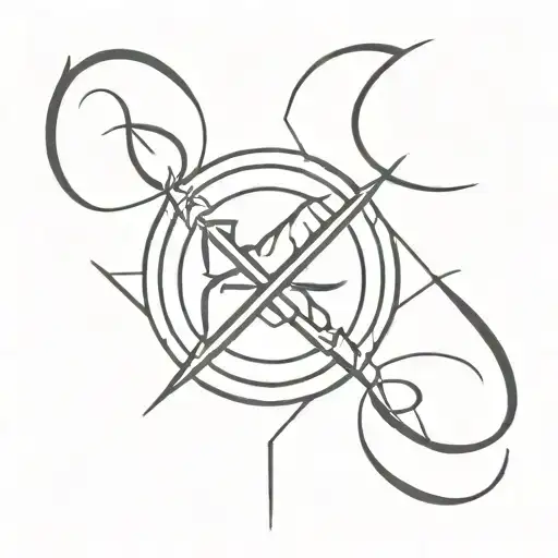 Satanic symbol symmetrical  tattoo design idea