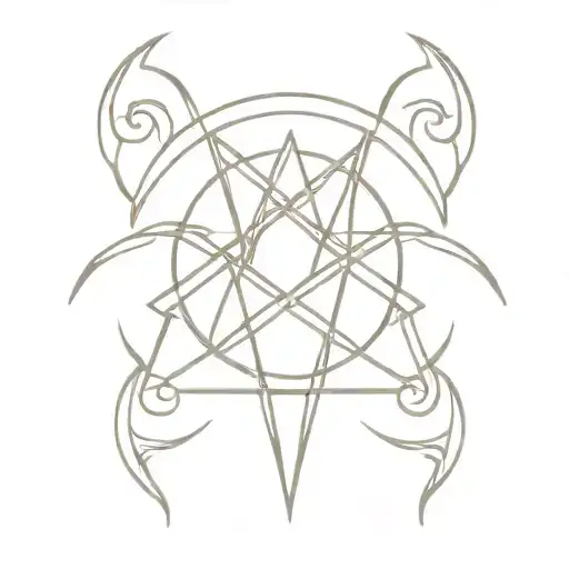Satanic symbol tattoo design idea