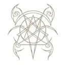 Satanic symbol tattoo design idea