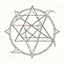 Satanic symbol tattoo design idea