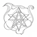 Satanic symbol tattoo design idea