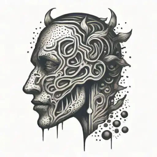 depression hard times tattoo design idea