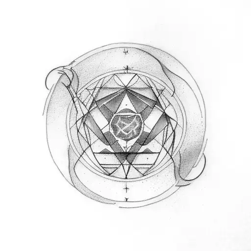 infinity sign, leo constellation tattoo design idea