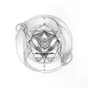 infinity sign, leo constellation tattoo design idea