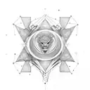 infinity sign, leo constellation tattoo design idea