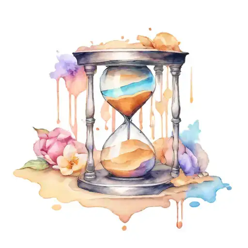 sand clock melting tattoo design idea