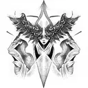 Sleeve battle between angels and demons tattoo design idea
