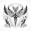 Sleeve battle between angels and demons tattoo design idea