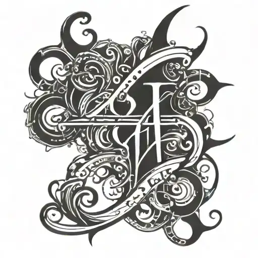 cybersigilsm  freehand design combining dark lettering tattoo design idea