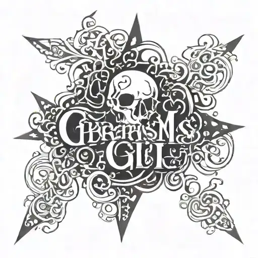 cybersigilsm  freehand design combining dark lettering tattoo design idea