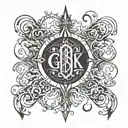 cybersigilsm  freehand design combining dark lettering tattoo design idea