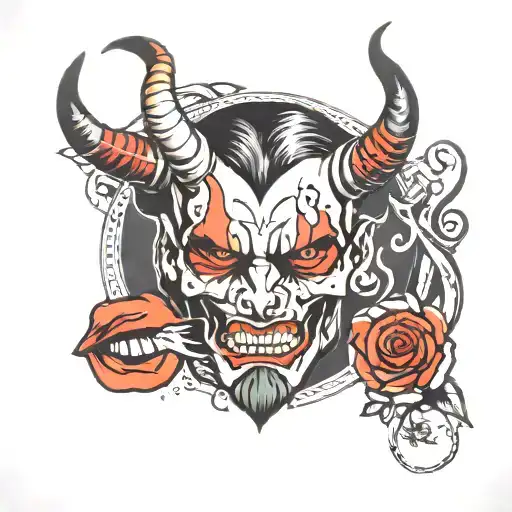 KSTF with devil horns tattoo design idea