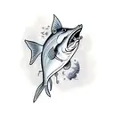 fish with hook in mouth  tattoo design idea
