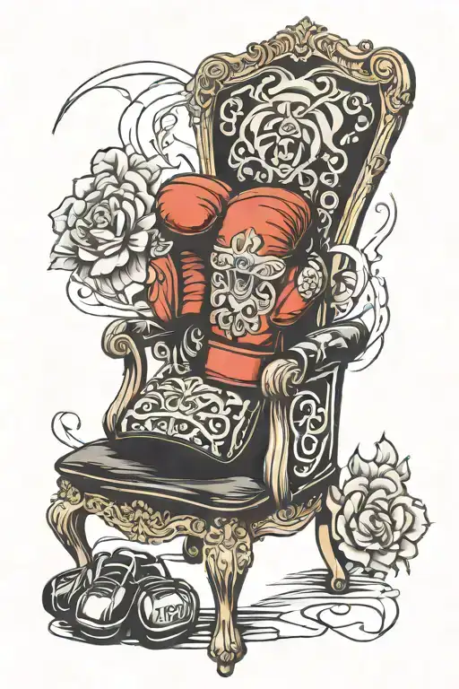 boxing gloves tape chair tattoo design idea