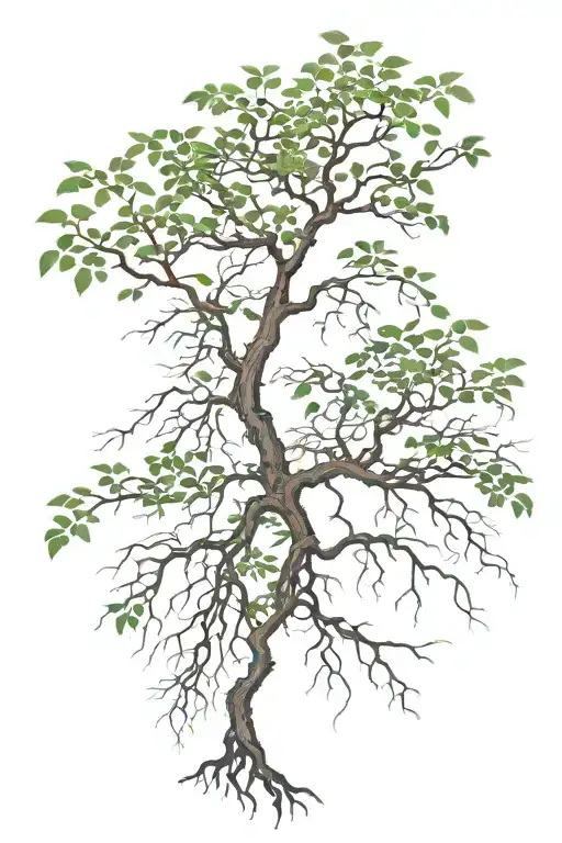 poison tree with roots growing tattoo design idea