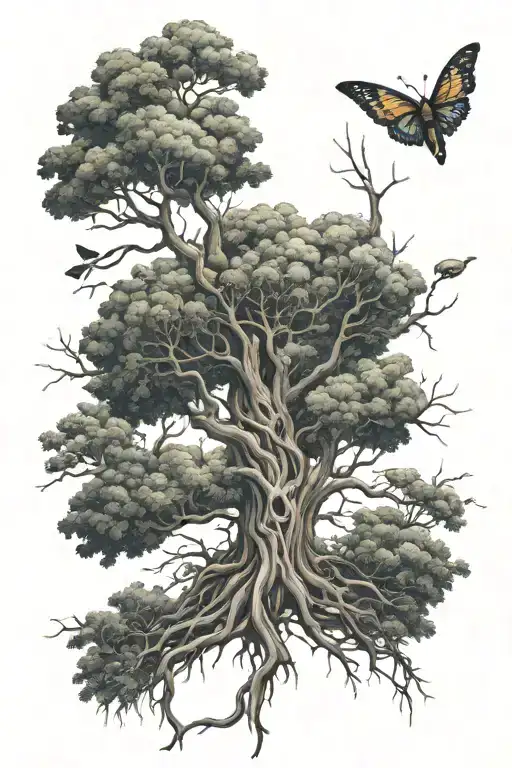 poison tree no leafs healing ptsd tattoo design idea
