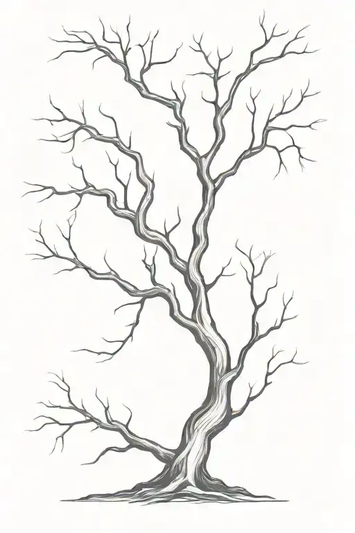 poison tree with no leaf's  tattoo design idea