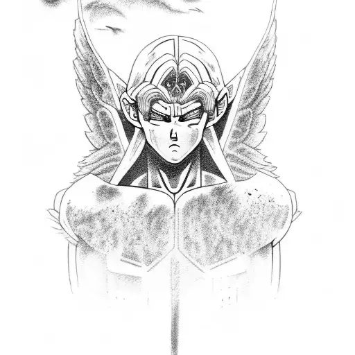 angel goku tattoo design idea