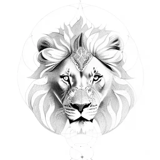 the outline of Libera with its national animal the lion and jes tattoo design idea