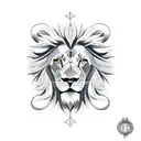 the outline of Libera with its national animal the lion and the Christian cross with the verses Romans 10:17 tattoo design idea
