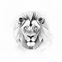 the outline of Libera with its national animal the lion and the Christian cross with the verses Romans 10:17 tattoo design idea