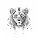 the outline of Libera with its national animal the lion and jes tattoo design idea