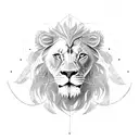 the outline of Libera with its national animal the lion and jes tattoo design idea
