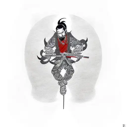 Karasu Tengu fullbody modern tattoo design idea